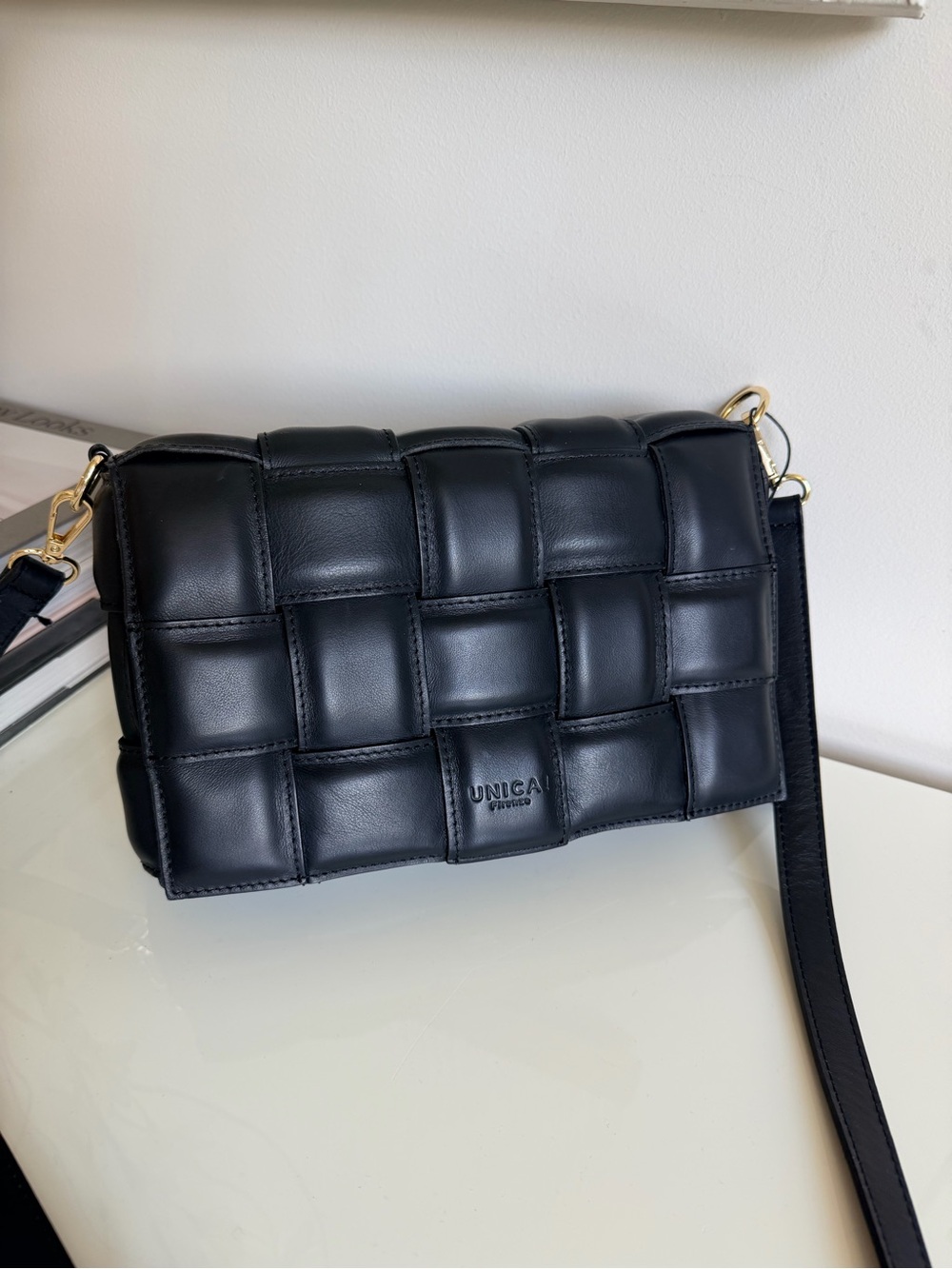 Made in Italy Woven Leather Crossbody Bag